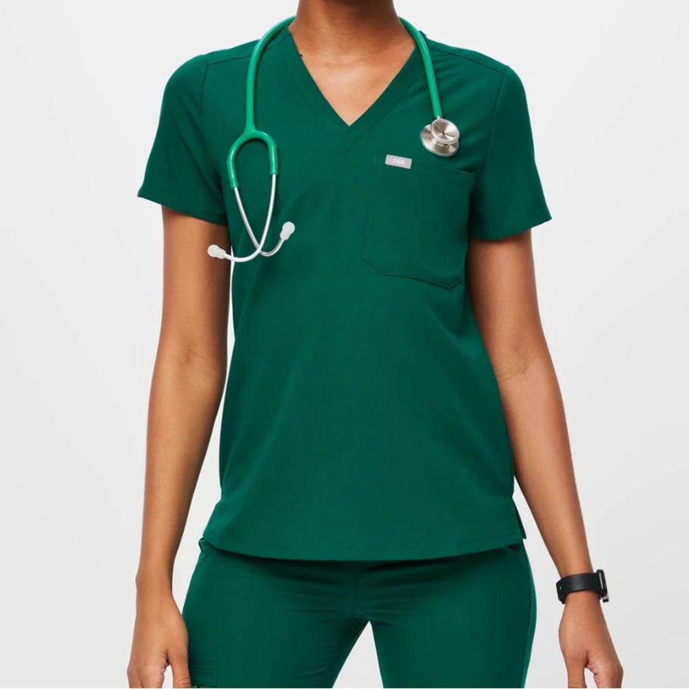 Hunter Green Figs Scrub Top